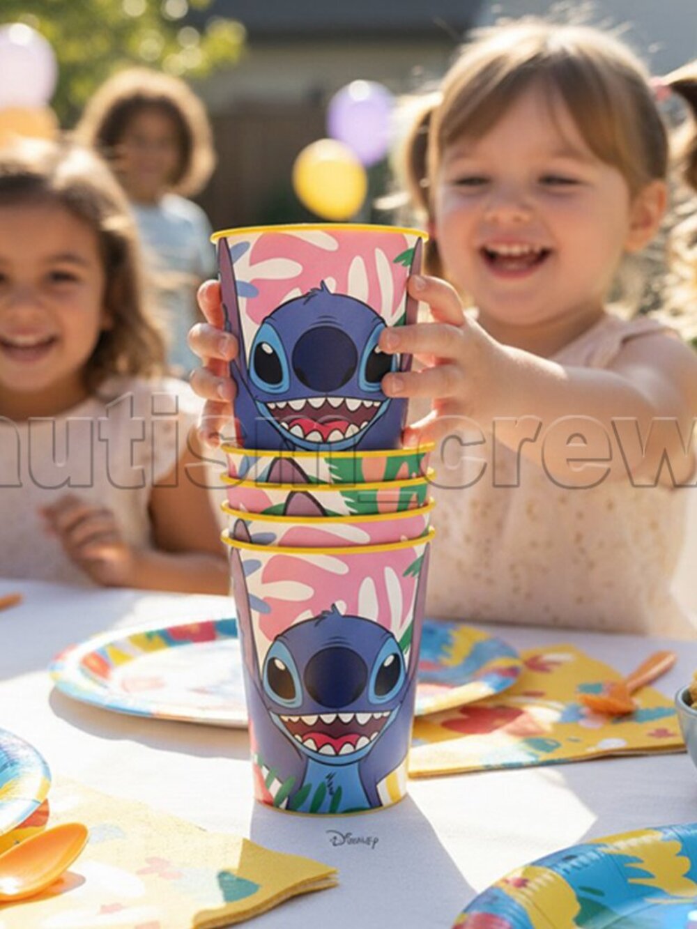 2/$36 💥🆕 Disney Stitch Party Reusable Kids Cups Tropical Design | Qty 5 | 853
